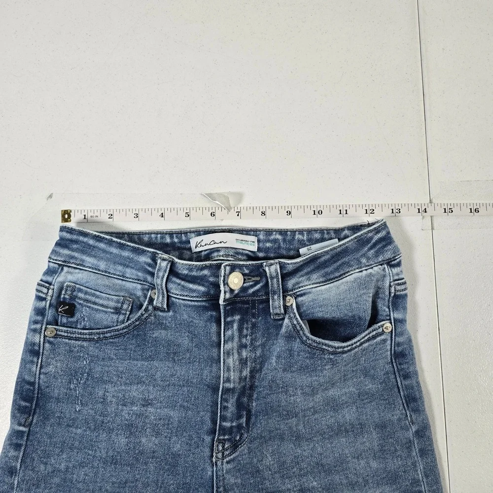 KanCan Women's Jeans Size 26 Blue Acid Wash Distressed‎ Crop Flare
